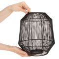 Portavelas negro, farol decorativo, cesta de alambre, Ø24cm, H28cm | Floristik24.es