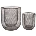 Candelabro de cesta de alambre de metal negro, Ø28,5/18 cm, juego de 2 | Floristik24.es