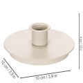 Portavelas redondos color crema para velas cónicas, decoración de mesa, 10 cm, 2 unidades | Floristik24.es