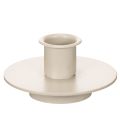 Floristik24 Portavelas metálico color beige mate, pequeño para velas cónicas, 8 cm, 3 unidades.