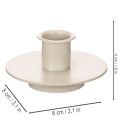 Portavelas metálico color beige mate, pequeño para velas cónicas, 8 cm, 3 unidades. | Floristik24.es