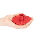Portavelas compactos de metal rojo para velas cónicas de 10 cm, 2 unidades. | Floristik24.es