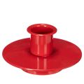 Floristik24 Pequeños portavelas rojos para velas cónicas de 8 cm, 3 unidades.