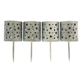 Floristik24 Portavelas para pegar corona de Adviento Ø6,5cm H14cm 4 piezas