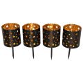Portavelas Corona de Adviento para pegar oro negro Ø6cm 4ud | Floristik24.es