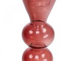Floristik24 Candelero de cristal rosa/rosa Ø5-6cm H19cm 2pcs