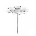 Floristik24 Candelero flor metal candelabro de palo Blanco Shabby Ø9cm