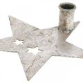 Floristik24 Estrella decorativa de metal, candelabro cónico para Navidad plateado, aspecto antiguo 20cm × 19.5cm