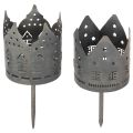 Floristik24 Portavelas con punta, portavelas en forma de casa para velas cilíndricas, 6 cm, 2 unidades