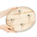Bandeja redonda de madera para cuatro velas cónicas, 30 cm. | Floristik24.es