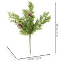 Rama de pino artificial con piñas, cubierta de nieve, 28 cm, 6 unidades | Floristik24.es