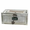 Floristik24 Jardinera caja de madera Garden blanco 32/27/22cm 3 piezas