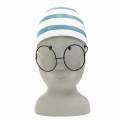 Floristik24 Nadador de cabeza decorativa con gafas y gorro de baño azul blanco H15cm / 16cm 2pcs