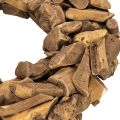 Corona decorativa redonda de 35 cm, hecha de piezas de madera natural. | Floristik24.es