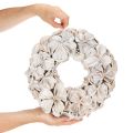 Corona con flores de loto, decoración natural, flores secas, 35 cm | Floristik24.es