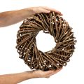 Corona hecha de ramitas naturales, corona redonda de ratán para manualidades, 35 cm | Floristik24.es