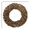 Corona decorativa hecha de ramas naturales, corona de ratán, redonda, grande, 45 cm. | Floristik24.es