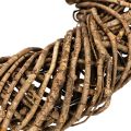 Corona decorativa hecha de ramas naturales, corona de ratán, redonda, grande, 45 cm. | Floristik24.es