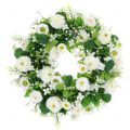Floristik24 Guirnalda de flores deco blanco Bellis corona de puerta flores de seda Ø30cm