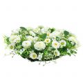 Floristik24 Guirnalda de flores deco blanco Bellis corona de puerta flores de seda Ø30cm
