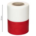 Cinta de muaré blanca y roja para corona, 125 mm - cinta de luto, cinta decorativa, cinta de lazo, cinta festiva, rollo de 25 m | Floristik24.es