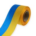 Floristik24 Guirnalda de cintas moiré azul-amarillo 75 mm