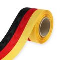 Floristik24 Guirnalda de cintas moiré negro-rojo-dorado 75 mm