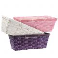 Floristik24 Spank basket cuadrado violeta / blanco / rosa 6pzs