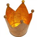 Portavelas corona efecto oro óxido decoración metal Al.11cm | Floristik24.es