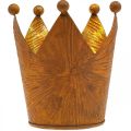 Portavelas corona efecto oro óxido decoración metal Al.10cm | Floristik24.es