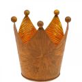 Floristik24 Portavelas corona efecto oro óxido decoración metal Al.10cm