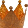 Portavelas corona efecto oro óxido decoración metal Al.10cm | Floristik24.es