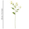 Flor artificial de gloriosa, blanca y amarilla, elegante rama florida para decoración, 80 cm, 3 piezas. | Floristik24.es