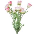 Floristik24 Amapolas Artificiales Flores De Seda Decorativas Rosa 42cm 4uds