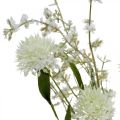 Floristik24 Flor de pradera artificial Ramo de flores de seda blanca Flores artificiales