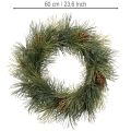 Corona de ramas de pino artificiales con piñas de 60 cm | Floristik24.es