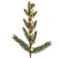 Floristik24 Rama de abeto artificial con mini adornos navideños dorados, 46 cm, 2 unidades.