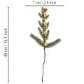 Rama de abeto artificial con mini adornos navideños dorados, 46 cm, 2 unidades. | Floristik24.es
