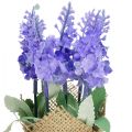 Floristik24 Lavanda artificial flor artificial lavanda en bolsa de yute blanco/morado/azul 17cm 5ud