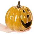 Calabaza de cerámica con cara, decoración LED, Halloween, 19 cm | Floristik24.es