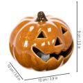 Calabaza de cerámica con luz LED, decoración pequeña de Halloween de 10 cm. | Floristik24.es
