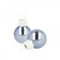Floristik24 Mini bolas navideñas cristal azul mate/brillante Ø2cm 44 piezas