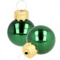 Floristik24 Mini bolas navideñas cristal verde mate/brillante Ø2cm 44p