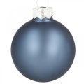 Floristik24 Bolas de navidad cristal azul mate brillante Ø5,5cm 26uds