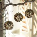 Floristik24 Adornos navideños con estampado de leopardo y purpurina dorada, 7 cm, 3 unidades