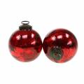 Floristik24 Adornos para árboles de Navidad Bola de Navidad cristal rojo Ø8cm 6pcs