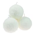 Floristik24 Velas de bola velas de bola de nieve blancas velas de bola Ø10cm 4ud