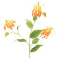 Floristik24 Flor artificial Gloriosa naranja con tallos largos para jarrones, 80 cm, 3 unidades.