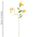 Flor artificial Gloriosa naranja con tallos largos para jarrones, 80 cm, 3 unidades. | Floristik24.es