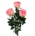 Floristik24 Flor Artificial Rosa relleno rosa Ø10cm L65cm 3pcs